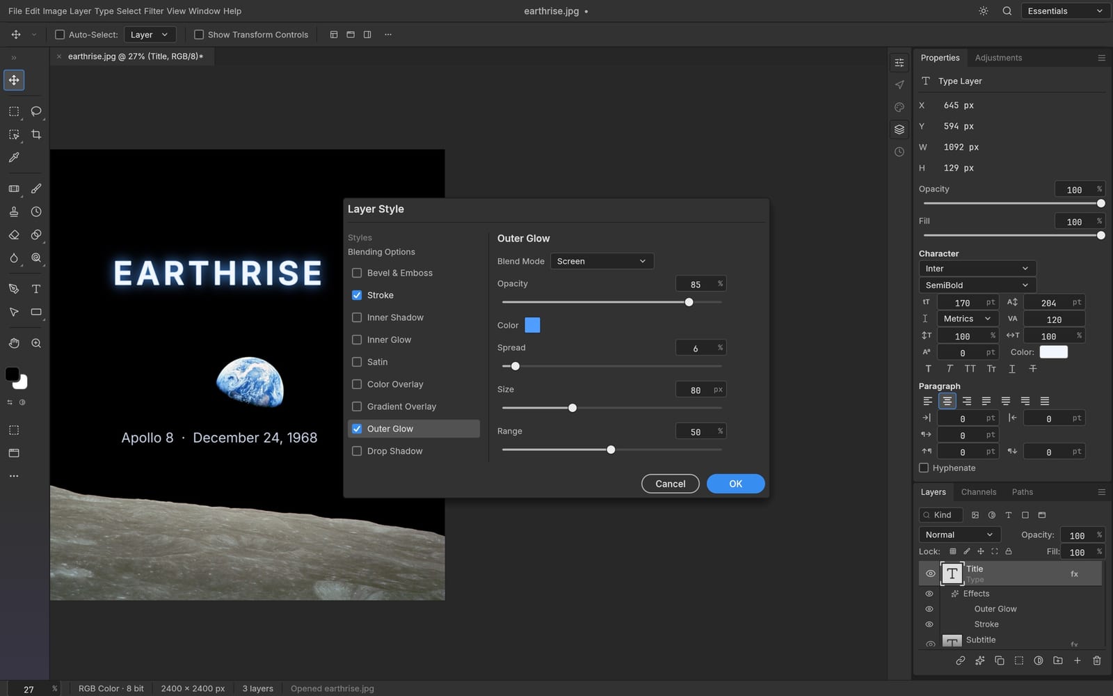 Gemini 4 Carbon photocraft saved results, ready for another session